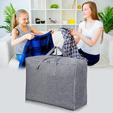 1 x RAW Customer Returns HOLULO Storage Bag for Duvets, Large Storage Bag with Reinforced Handle and Sturdy Zipper, Cotton and Linen Material for Duvets, Pillows, Clothes, Gray, Pack of 2, 105L - RRP €30.24