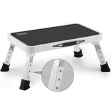 1 x RAW Customer Returns HBTower step stool, step ladder, folding step, height-adjustable step stool with non-slip platform, step ladder for kitchen and household. White. - RRP €29.99