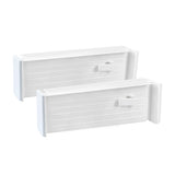 1 x Brand New Andiker Drawer Dividers 2 Pack, Adjustable Plastic Drawer Organizer Set, Tray Organizer for Closet, Drawer, Dresser, Cutlery, Desk White  - RRP €11.51