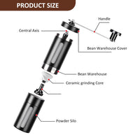 2 x Brand New Portable Manual Coffee Grinder, Manual Coffee Grinder with Ceramic Conical Grinder, Manual Coffee Grinder, Coffee Grinder, Stainless Steel Coffee Grinder, Coffee Grinder for Camping, Travel and RV, Butyeak - RRP €22.18