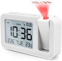 1 x RAW Customer Returns Projection Alarm Clock, TedGem Alarm Clock with Projection, Travel Alarm Clock Digital Alarm Clock Table Clock 3.8 LCD Display, Large Numbers, 4 Brightness, 9 Min Snooze, 2 Alarm Tones, for Bedroom, Office,  - RRP €32.99