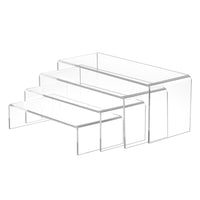 5 x RAW Customer Returns Viymgit 4pcs Large Acrylic Risers, Rectangle Display Stand, Tablet Holder and Cupcake Toppers - RRP €114.0