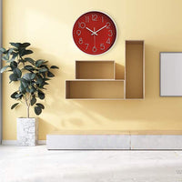 2 x RAW Customer Returns Outpicker Wall Clock Without Ticking Sounds 30cm Modern Quartz Silent Wall Clock Creeping Second Wall Clock Decor for Room Home Living Room Kitchen Office Bedroom Red  - RRP €38.3