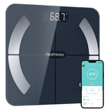 1 x RAW Customer Returns Body Fat Scale, Bluetooth Personal Scale with App, Smart Digital Scale for Body Fat, BMI, Weight, Muscle Mass, Water, Protein, Skeletal Muscle, Bone Weight, BMR, Black - RRP €24.99