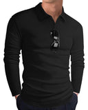 1 x RAW Customer Returns HMIYA Long Sleeve Men s Cotton Polo Shirt Long Sleeve Sweatshirt V-Neck Casual T-Shirts Black, L  - RRP €25.7