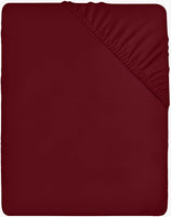 1 x RAW Customer Returns Utopia Bedding - Fitted Sheet 160x200cm - Burgundy - Brushed Polyester Microfiber Fitted Sheet - 35cm Deep Pocket - RRP €14.4