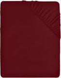 1 x RAW Customer Returns Utopia Bedding - Fitted Sheet 160x200cm - Burgundy - Brushed Polyester Microfiber Fitted Sheet - 35cm Deep Pocket - RRP €14.4