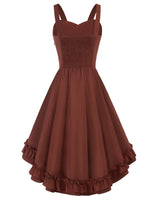 4 x Brand New SCARLET DARKNESS Medieval Dress for Women - High Low Hem with Ruffles - A-Line Dress, Rust, XL - RRP €146.48