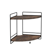 1 x RAW Customer Returns EWEMOSI Standing Shelf Wooden Worktop Kitchen Shelf with 2 Shelves Spice Rack Metal Support Bathroom Storage Corner Shelf - RRP €25.2