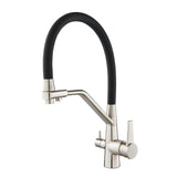 1 x RAW Customer Returns KEOKBON 3 Way Kitchen Faucet, 3 in 1 Kitchen Faucet Extendable, 360 Rotatable Faucet High Pressure Sink Faucet for Kitchen, Brushed Nickel - RRP €92.99