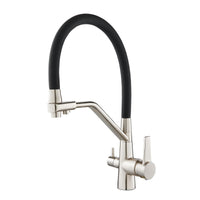 1 x RAW Customer Returns KEOKBON 3-Way Kitchen Faucet, 3 in 1 Kitchen Faucet Extendable, 360 Rotating Faucet High Pressure Sink Faucet for Kitchen, Brushed Nickel - RRP €87.99