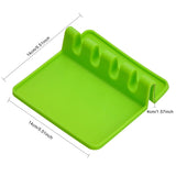 1 x Brand New Songway Silicone Kitchen Utensil Rest, Spoon Rest, Large Spoon, Spatula, Fork Holder, Non-Slip, Heat Resistant, Cooking Utensil Rest, Cutlery Rest, Silicone S, Green  - RRP €8.84