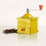 1 x RAW Customer Returns Elma Vintage Style Manual Coffee Grinder Made of Tin Plate, Decorative Use, 10.5 x 10.5 x 15.5 cm Retro Windmill Does not grind coffee Designed in Spain Yellow color - RRP €28.0