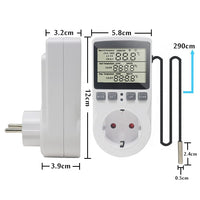 1 x RAW Customer Returns KT3100 Digital Thermostat Plug Aquarium Temperature Controller 230V 16A Output Plug with 3m Temperature Sensor Heating Cooling Regulator - RRP €20.16