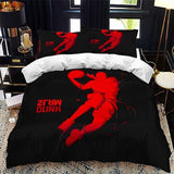 1 x RAW Customer Returns DELLIOP 3-Piece Basketball Michael Jordan Bedding Set with Zipper for Kids and Adults NBA Pattern Duvet Cover Set with 2 Pillowcases 50x75 cm - Black, Single 90x190 - RRP €27.9