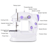 11 x RAW Customer Returns WENMILY Portable Sewing Machine Mini Sewing Machine Two-wire Two-speed Pedals Mini Size - RRP €263.89