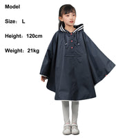 5 x RAW Customer Returns Wetry Children s Rain Poncho Girls Boys Rain Cape Waterproof Breathable Rainproof Raincoat Unisex Rain Jacket with Hood Dark Blue S - RRP €96.2