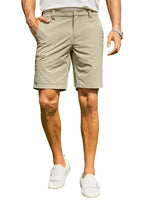 1 x RAW Customer Returns Elegancity Men s Golf Trousers Short Summer Chino Shorts Fit Casual Trousers Men s Cargo Trousers with Belt Khaki L - RRP €29.99