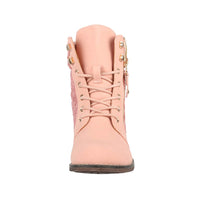 1 x RAW Customer Returns Elara Damen Stiefeletten Worker Boots Spitze Chunkyrayan B9812-KB Rosa-42 - RRP €38.95