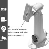 2 x RAW Customer Returns POPTONG Mini Projector Wall Mount, 3kg Load Capacity Length 16-20cm Material aluminum, for CCTV camera projector webcam - 360 rotatable white  - RRP €27.96