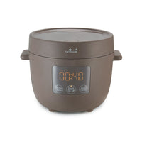 1 x RAW Customer Returns Yum Asia Tsuki Mini Rice Cooker with Shinsei Ceramic Bowl 2.5 Cups, 0.45 Liter , 5 Rice Cooking Functions, 2 Multicooker Functions, Hidden LED Display, 220-240V Pebble Grey  - RRP €99.9