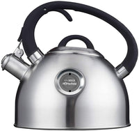 1 x RAW Customer Returns H Hscheid stainless steel kettle induction, 2.5 L tea kettle whistling kettle camping with ergonomically shaped, heat-resistant soft handle and viewing window, suitable for all types of stoves - RRP €40.33