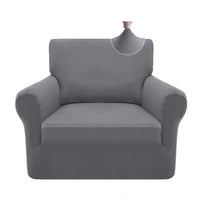 1 x RAW Customer Returns Granbest Stretch Couch Cover Super Soft Microfiber Armchair Cover Sofa Cover Spandex Sofa Cover Furniture Protector with Anti-Slip Foam 1 Seater, Light Gray  - RRP €29.99