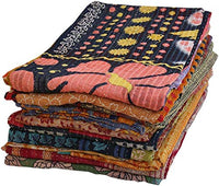 1 x RAW Customer Returns Estationeryhouse Indian Vintage Kantha Quilt Handmade Reversible Quilt Bedspread Cotton Fabric Bohemian Quilt 1  - RRP €28.07