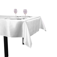 1 x RAW Customer Returns CCSimple Satin Tablecloth for Decoration Wedding Birthday Christening for Children Event - White 228 335cm Bianco - RRP €20.4