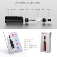 1 x RAW Customer Returns VAPTIO Cosmo Kit Electronic Cigarette 1500mAh Starter Kit Power Supply Vape Pen 30W with 2 Cosmo Coil 0.7 Ohm 1.6 Ohm, No E Liquid No Nicotine Cosmokit Grey  - RRP €23.8