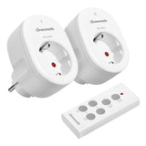 1 x RAW Customer Returns DEWENWILS wireless sockets with remote control, 30M range wireless sockets for holiday decorations, 2300W, programmable and expandable, 2 sockets with 1 remote control, white - RRP €17.23