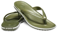 1 x RAW Customer Returns Crocs Unisex Crocband Flip Flops, Army Green White, 38 39 EU - RRP €34.99