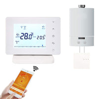 1 x RAW Customer Returns Beok Wifi Thermostat for Gas Boiler, Weekly Programmable Smart Room Thermostat Digital Wireless Boiler Thermostat with LCD Touch Buttons Temperature Controller 220V 3A - RRP €89.99