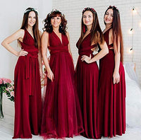 1 x RAW Customer Returns Infinity dress including bandeau top bridesmaid dress size 34-42 many colors long wrap dress, 70 different wrap styles wedding dress, evening dress long maxi dress dark red, 1 34-42  - RRP €40.33