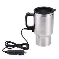 1 x RAW Customer Returns EVGATSAUTO 450ml Car Electric Heating Cup, In Car Stainless Steel Travel Heating Cup Car Cup Mug 12V 120W - RRP €15.98