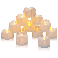 1 x RAW Customer Returns Diyife 12 PCS Flameless LED Candles, Dripping Wax Simulate Tear Drop Realistic Tea Lights in Warm White with Battery, for Halloween Christmas Home Party Outdoor Decorations - RRP €11.99