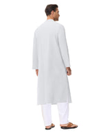 1 x RAW Customer Returns LVCBL Men s Kaftan V-neck Long Sleeve Men s Kaftan Linen Men s Thobe Long Sleeve White M - RRP €25.19