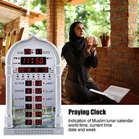 1 x RAW Customer Returns Muslim Islamic Azan Praying Clock Mosque Digital Prayer Time Alarm Reminder Automatic Wall Clock with Smart Remote Control for Home, Masjid, Ramadan Gift EU Plug  - RRP €77.39