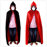 1 x RAW Customer Returns Longsing Halloween Cape Vampire Cape Women Men Children Halloween Cape Carnival Costume Cosplay Cape with Hood Black - RRP €12.99