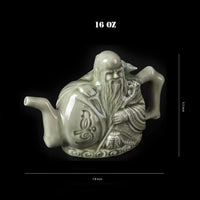 1 x RAW Customer Returns RORA Assassins Teapot, Ceramic Handmade Magic Tea Kettle for Three Drinks in One Pot, Chinese Teapot with Two Hearts, with Mini Funnel, 473 ml - RRP €37.3