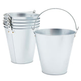 1 x RAW Customer Returns 6 galvanized buckets with handles, vintage style, 2.9 liters, silver, each 17.8 cm - RRP €25.3