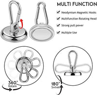 1 x RAW Customer Returns Wukong 6 Pieces Powerful Magnet Hooks, Neodymium Magnet Hooks Diameter 32mm, 60 Lbs 27.2KG Powerful Magnet Magnetic Hooks for Kitchens, Garages, Bathrooms and Offices. - RRP €25.33