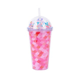 1 x Brand New Hileyu Kids Water Bottle, Water Bottle with Straw, Cartoon Unicorn Double Wall Water Cup, Cute Mug Children Gifts 450 ml 15 oz Drinking Bottle Pink  - RRP €9.91