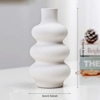 1 x RAW Customer Returns Spiral Vase for Pampas Grass Ceramic Vase White Spiral, Aesthetic Round Vase with Hole Modern Ceramic Decorative Vase, Home Desktop Decoration Donut Spiral Vase for Pampas Grass Dried Flower Vase - RRP €21.17