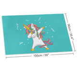 1 x RAW Customer Returns Decorative House Flag Yard Banner Cute Unicorn Dancing Party Print All Seasons Holiday Welcome Garden Flags Lawn Decoration 47x71 inch - RRP €13.59