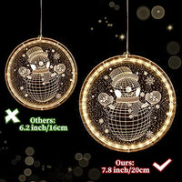 19 x Brand New Hiboom Christmas Window Lights 3D Indoor Hanging Lights Novelty Battery Operated Fairy Light Decorative String Light with Suction Cup for Window Bedroom Outdoor Warm White Snowman  - RRP €433.2