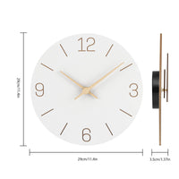 1 x RAW Customer Returns Warminn MDF Wooden Wall Clock Without Ticking Noise Silent Modern 30cm Quartz Large Battery Operated Wall Clock Easy to Read for Room Home Kitchen Bedroom Office School White  - RRP €23.39