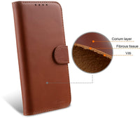 1 x Brand New STILGUT Talis compatible with iPhone 14 Pro 6.1 case with card compartment made of leather, flip cover, wallet case, mobile phone case with compartments stand function - Cognac - RRP €29.99