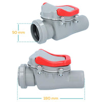 1 x RAW Customer Returns PE TAN backflow valve DN 50 gray Backflow flap with lockable non-return flap Backflow valve Frog flap Drain waste water KG HT pipe HT pipe - RRP €24.44