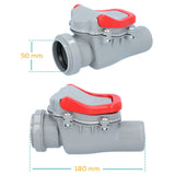 1 x RAW Customer Returns PE TAN backflow valve DN 50 gray Backflow flap with lockable non-return flap Backflow valve Frog flap Drain waste water KG HT pipe HT pipe - RRP €24.44